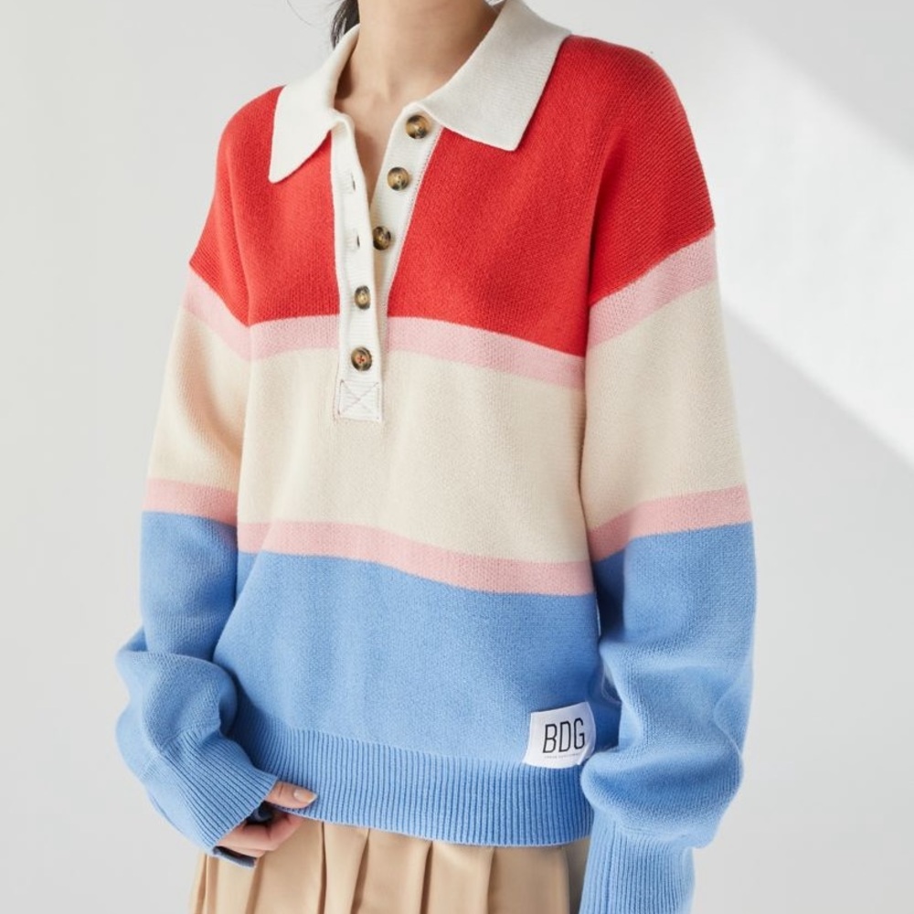 BDG Rena Long Sleeve Rugby Sweater
